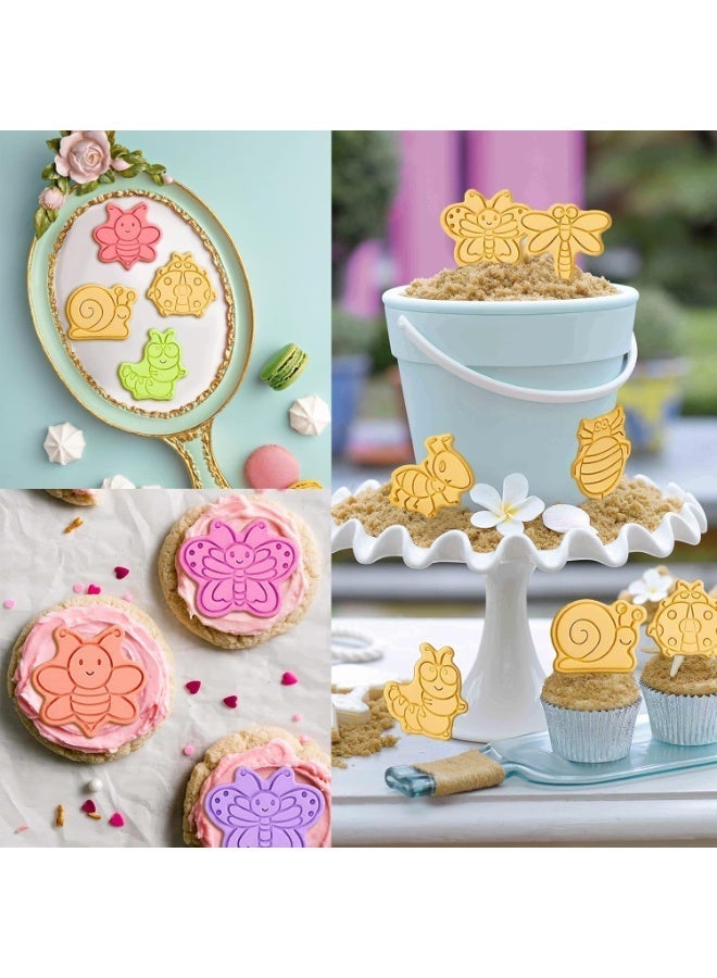 Insect Cookie Cutters Set, 8 Pcs Cookie Cutter with Plunger Stamps, Cute Cookie Cutters for DIY Biscuit Snacks Cheese Baking - Image 5